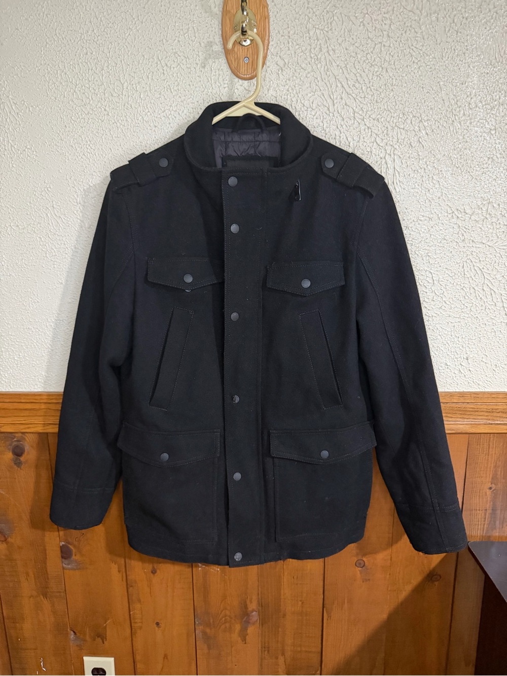Guess Men's Black Military Field Jacket